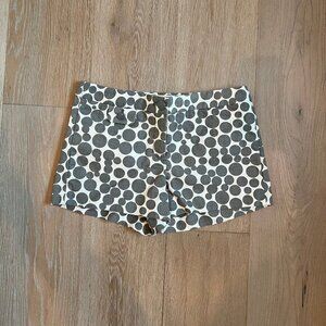 J. Crew Gray and White Circle Spotted Nice Shorts Womens Size 4